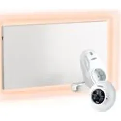 UMBRELLA® H400 Infrarotheizung 400W Heizpaneel 60x60cm Carbon Crystal rahmenlos Wand/Decke IP20 inkl. Funkthermostat TH20 - Weiß