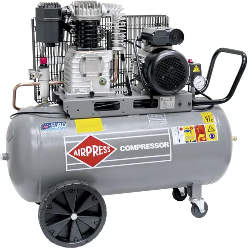 Airpress® Druckluft-Kompressor HL 425-90 – Leistungsstarker 90L Kompressor mit 10 bar Druck - Kompressoren für professionelle Anwendungen, ölgeschmiert, mobil und mit hoher Luftabgabeleistung von 280 l/min für effiziente Druckluftversorgung.