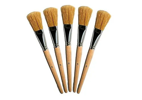 5er-Pack Universalpinsel Größe 5; für Haushalt, Kunst, Hobby, Schule und Handwerk mit Holzstiel und strapazierfähigen Naturborsten. Guter Lasur- und Lackpinsel in Profi-Qualität.