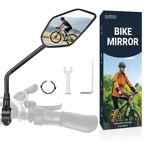 Coicer Fahrradspiegel für E-Bike Rechts Hd 360° Drehbar & Klappbar Lenker Rückspiegel Fahrrad Spiegel Ebike Zubehör Extra Große Spiegelfläche Schlagfestes Echtglas Bike Mirror Accessories