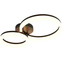 Moderne LED Deckenleuchte schwarz, 51 cm - Lampen mit elegantem Design und blendfreier Ausleuchtung. Ideal für Wohn-, Schlaf- oder Esszimmer, energieeffizient mit 22W und 2800 Lumen für gemütliches Ambiente.