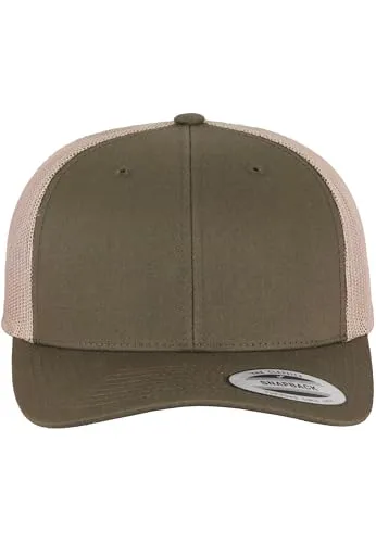 Flexfit Unisex Retro Trucker 2-Tone Baseballkappe, mossgreen/Khaki, One Size