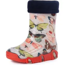 Ladeheid Gummistiefel für Kinder mit Futter - Schmetterling, 27/28 EU - Gummistiefel gefüttert für Kinder – Ideal für Regen und Schnee! Mit warmem Innenschuh halten sie kleine Füße trocken und warm, perfekt für kühle Tage und matschige Abenteuer.