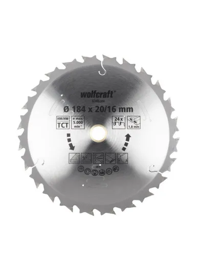wolfcraft Akku-Handkreissägeblatt ø184x20/16mm von wolfcraft