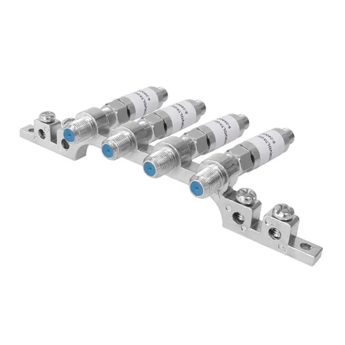 4x Sat Überspannungsschutz Erdungsblock Set Blitzschutz Kabel DVB S T Schutz HD