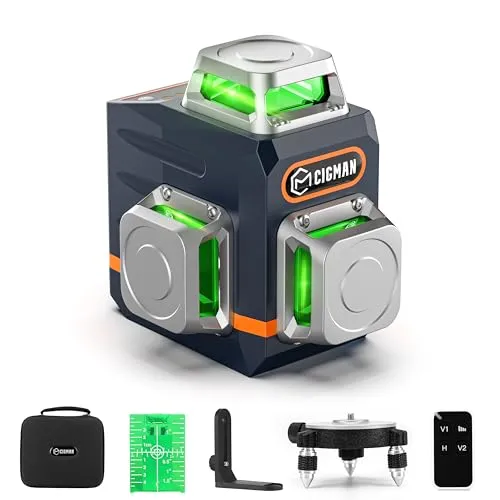 Kreuzlinienlaser 3x360 Grad Grün Selbstnivellierend von CIGMAN