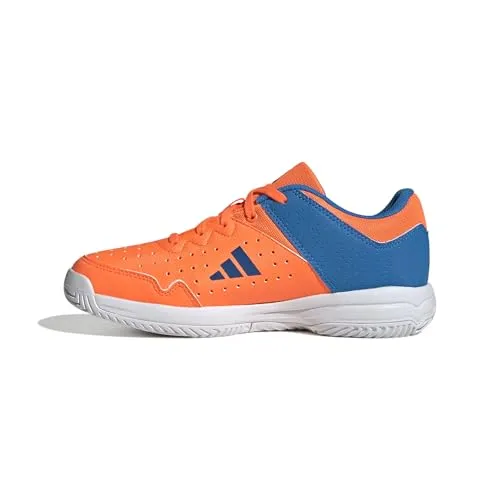 adidas Hallen-Indoorschuhe Court Stabil 2025 orange/blau Kinder - Sneaker für Kinder mit atmungsaktivem Mesh-Obermaterial und leichter EVA-Zwischensohle für optimalen Komfort und abriebfester Gummiaußensohle für beste Traktion.