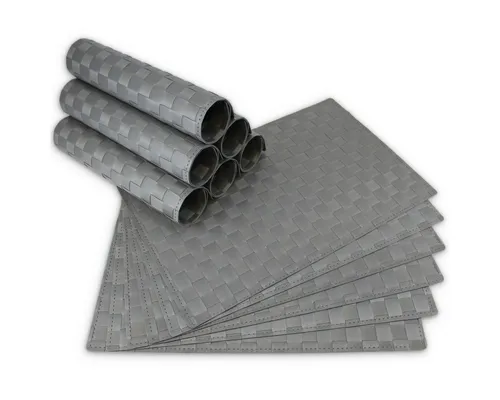 matches21 HOME & HOBBY Platzset Tischsets MODERN 12er Set Grau als Tischuntersetzer, (12-St), Abwaschbare Platzsets als Tischunterlagen für Ess-Tisch Tisch-Deko