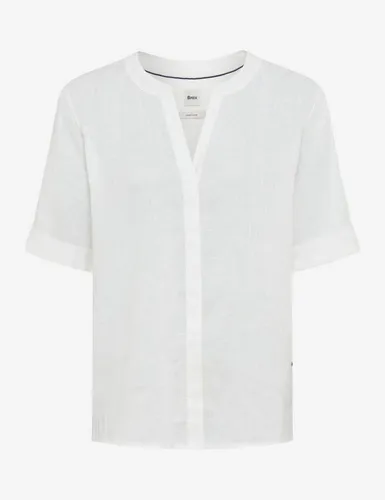 Brax Damen Bluse Style VERI white, Gr. 40 – Elegante Leinenbluse - Stilvolle Damenbluse aus hochwertigem Leinen, ideal für einen lässigen Look. Leicht und atmungsaktiv, perfekt für warme Tage.