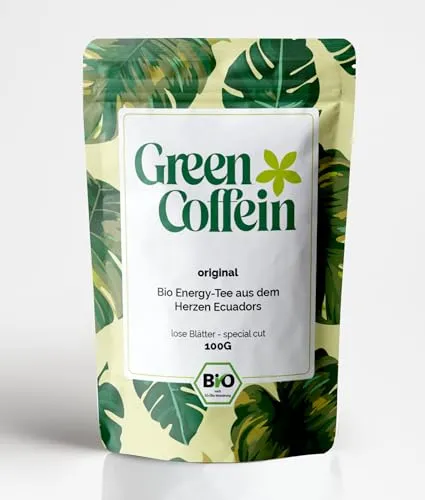 Bio Guayusa Tee von Green Coffein - Original aus Ecuador - Green & Black - 100g & 500g - Natürlicher Wachmacher & Kaffee Alternative – Langanhaltender Fokus ohne Crash (100g, Green)