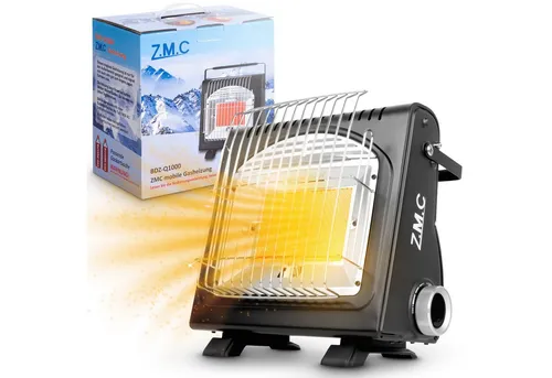 Z.M.C 2-in-1 Tragbare Gasheizung und Gaskocher in schwarz von ZMC