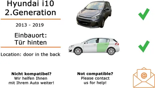 Kenwood S1766 Lautsprecher Einbaupaket für Hyundai i10 (2013-2019)