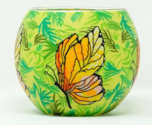 Windlicht Butterfly Falter Schmetterling Teelichthalter Leuchtglas Kerzenhalter Teelicht