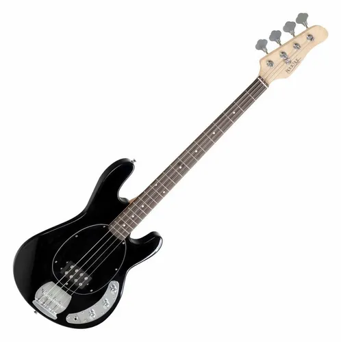 Rocktile MB-4 BK E-Bass - Professioneller Klang in Schwarz - Gitarren – 4-saitiger E-Bass mit Linde-Body und Ahorn-Hals, ausgestattet mit 2 Single Coil-Pickups für kraftvollen Sound. Ideal für Anfänger und Profis.