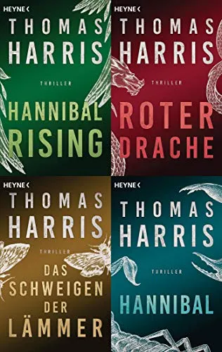 Hannibal Lecter Reihe Band 1-4 mit exklusivem Postkartenset - Bücher über den Kult-Killer, inklusive 4 spannender Bände und einem exklusiven Postkartenset für Fans der Reihe.