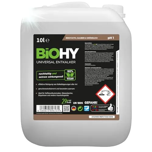 BiOHY Universal Entkalker (10 Liter Kanister) | Universal Konzentrat für alle Haushaltsgeräte | starker Kalklöser | auch für Elektrogeräte | kompatibel mit allen Kaffeeautomaten & Wasserkochern