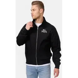 Lonsdale Herren Slim Fit Harrington Jacke, Schwarz, L EU - Funktionsjacken mit stylischem, rot-kariertem Innenfutter und komfortablem Stehkragen, ideal für trendbewusste Herren.