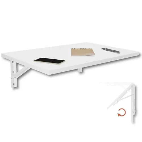 KDR Wandklapptisch 60x40 cm Weiß – Praktischer Klapptisch für jeden Raum - Vielseitiger Klapptisch für Esstisch, Schreibtisch oder Ablage – platzsparend und stabil. Robuste Metallkonsolen halten bis 40 kg. Ideal für Küche, Büro oder Flur – einfache Montage inklusive.