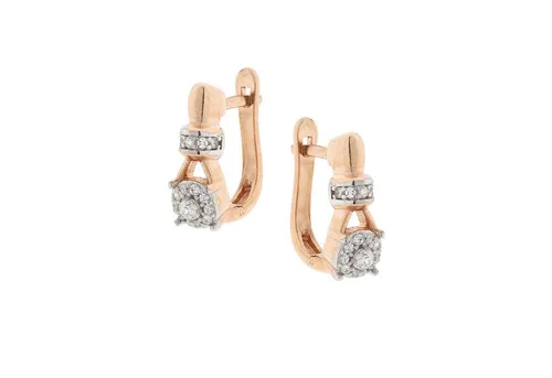 Golders Paar Ohrhänger Ohrringe aus 925 Silber vergoldet mit Zirkonia (Set, 2-tlg), Sterlingsilber Schmuck für Damen