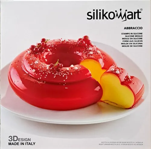 Silikomart 3 DAbbraccio 3D Backform - Motivbackform aus Silikon, ideal für professionelle Backergebnisse mit leicht abgerundeten Formen und hitzebeständig von +230°C bis -60°C.