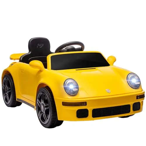 AIYAPLAY Kinder Elektroauto 12V RUF CTR 2017-Yellowbird - Elektrofahrzeuge mit 2,4 GHz Fernbedienung, Softstart-Funktion und integrierten MP3-Player für ein sicheres und unterhaltsames Fahrerlebnis für Kinder von 3-6 Jahren.