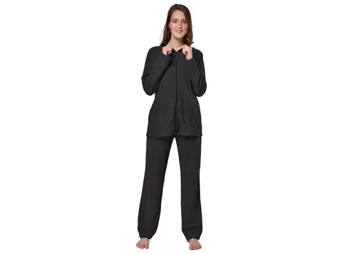 RAIKOU Damen Hausanzug - Eleganter samtig-weicher Freizeitanzug mit Reißverschluss - Hausanzug für Damen aus schnell trocknendem Mikro-Fleece, ideal für entspannte Tage zu Hause oder unterwegs, hautsympathisch und pflegeleicht.