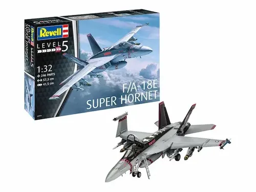 Revell F/A-18E Super Hornet 1:32 Modellbausatz - Luftfahrt-Modellbausätze, detaillierte Nachbildung des modernsten Jagdflugzeugs der US Navy mit vielen beweglichen Teilen und zwei authentischen Versionen.