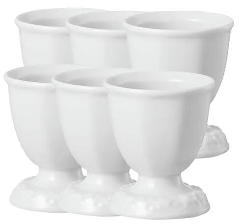 Rosenthal Geschirr-Set Maria Weiss Eierbecher Set 6 - Elegantes Eierbecher Set aus hochwertigem Porzellan, spülmaschinenfest und ideal für stilvolle Tischkultur bei Frühstück und Brunch.