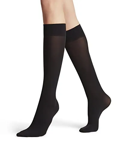 FALKE Damen Kniestrümpfe Pure Matt 50 DEN W Kh halb-blickdicht einfarbig 1 Paar, Schwarz Black 3009, 39-42