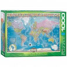 eurographics Puzzle - Weltkarte mit Flaggen - 1000 Teile 300773