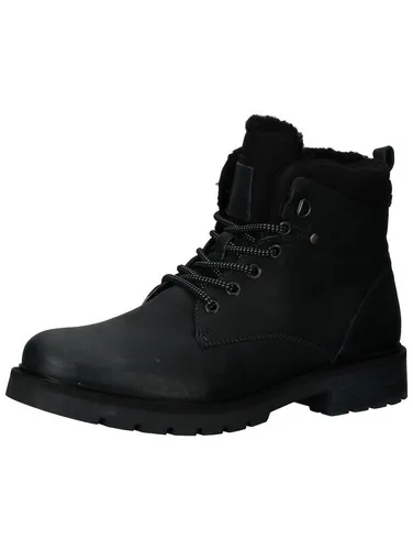 Bullboxer Stiefelette Leder/Textil Schnürstiefelette - Wanderschuhe mit gepolsterter, herausnehmbarer Decksohle für hohen Tragekomfort und modisches Design, ideal für verschiedene Anlässe.