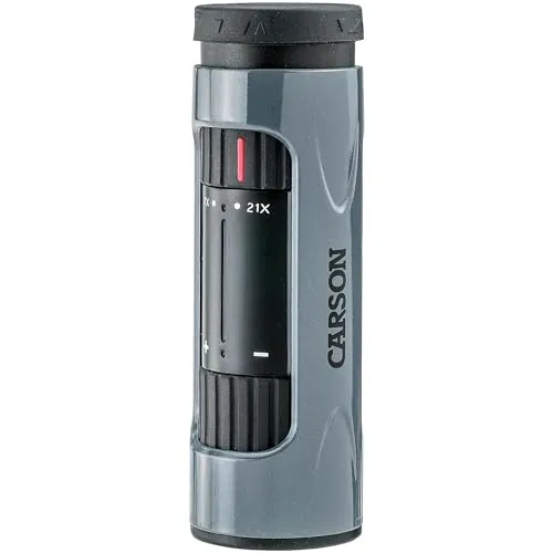 Carson MonoZoom 7x-21x Monokular - Kompaktes Zoom-Monokular mit 21mm Objektiv, ideal für Vogelbeobachtung und Outdoor-Abenteuer