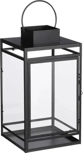Mica Laterne Storm schwarz aus Eisen 36 x 19 x 19,5 cm