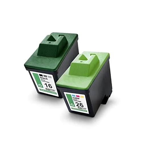 2X Müller Printware Patronen für kompatibel für Lexmark Z511 Z52 X1140 Z601 X1250 Z23E Z13 X1185 Z611 X1280 X2250 X1240 X1160 X1180 X1150 Z515 ersetzt No 16/17 26/27 CMYK