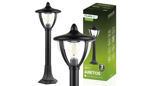 ARETOS 60cm LED Gartenlaterne E27 - Stilvolle Außenlampe mit LUMILED-Technologie für energieeffiziente Beleuchtung im Garten oder auf der Terrasse.