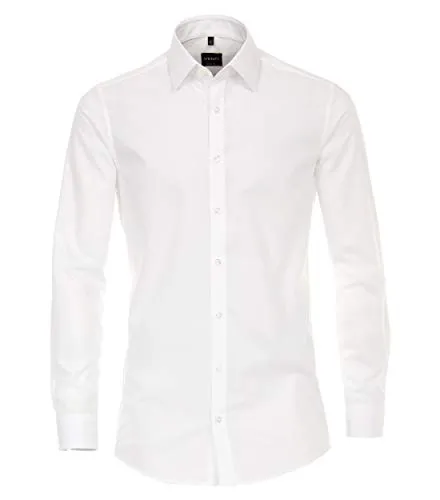 Venti Businesshemd Uni Body Fit - Herrenhemden aus hochwertiger Baumwolle mit bügelleichter Verarbeitung und sehr schlanker, körpernaher Passform für einen eleganten Look.