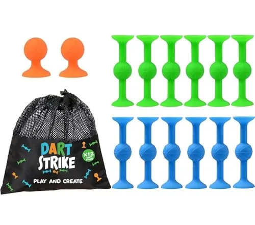 DartStrike® | 12er Set Darts mit Saugnäpfen | Formen gestalten für Kinder | Silikon-Spielzeug | Kinder und Erwachsene | Herausforderung | Originelles Geschenk | OriginalCup®