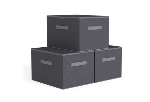 Sekey Aufbewahrungsbox Aufbewahrungsbox mit Deckel aus Vliesstoff Faltbare Stoffboxen, Faltbox Organizer für Kleidung Aufbewahrungsboxen für Schrank Regal