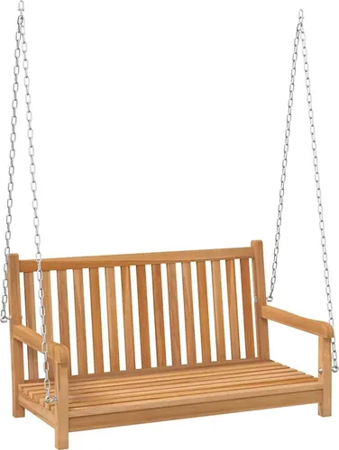 vidaXL Hollywoodschaukel aus massivem Teakholz 114x60x64 cm - Gartenmöbel aus langlebigem Teakholz, ideal zum Entspannen im Freien. Witterungsbeständig und elegant, perfekt für jeden Außenbereich.