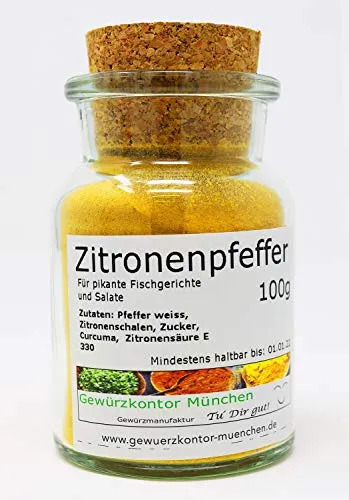 Zitronenpfeffer Gourmet fein im Glas Gewürzkontor München