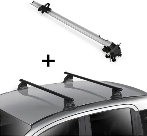 Fahrradträger Bike Pro + Dachträger VDP EVO für Fiat Doblò I 2000-2010 - Komplettset aus leichtem Aluminium-Fahrradträger und robusten Dachträgern für Fiat Doblò I. Ideal für alle Fahrradtypen, einfach zu montieren und schafft Platz im Innenraum.