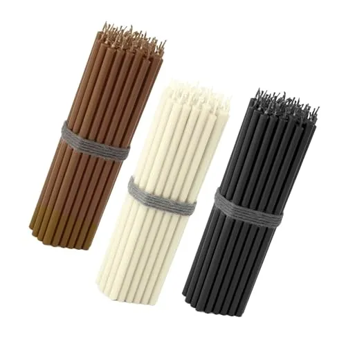 NKlaus 150x Stabkerzen Set 16 cm – Braun, Creme & Schwarz, mehrfarbig,NKlaus