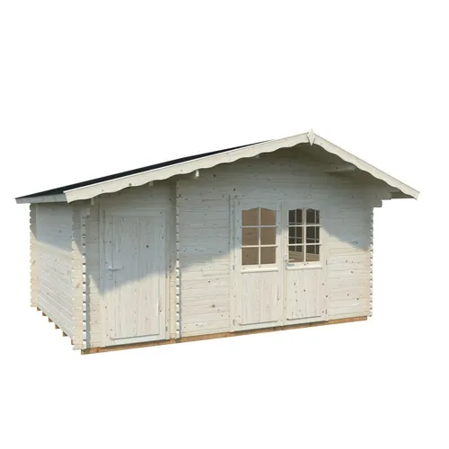 Palmako Gartenhaus Emma 14,2 m² – Robust und Vielseitig - Robustes Gartenhaus mit 34mm starken Wänden aus nordischer Fichte. Ideal zur Aufbewahrung von Werkzeug und Möbeln, bietet flexiblen Stauraum und kann spiegelverkehrt aufgebaut werden.