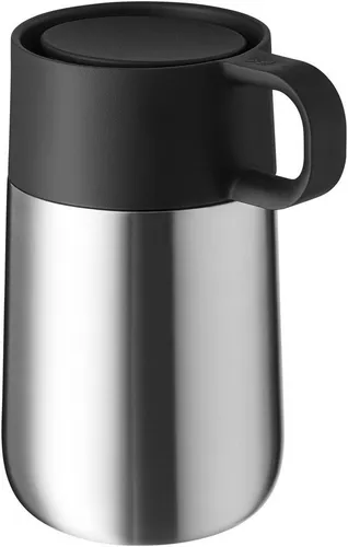 WMF IMPULSE TRAVEL MUG - Isolierter Thermo Reisebecher mit Griff 0,3L Edelstahl - Kaffeebereiter für unterwegs, hält Getränke bis zu 6 Stunden heiß oder kalt und überzeugt mit hochwertigem Edelstahl.
