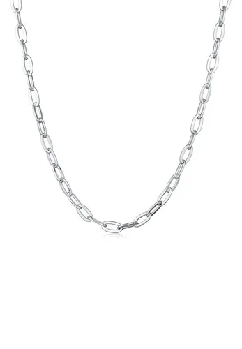Elli Kette ohne Anhänger Gliederkette Oval Silberfarben
