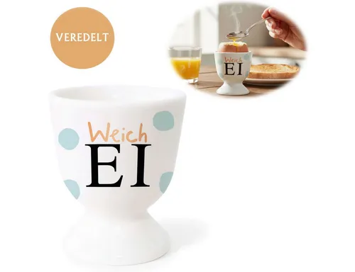 LS-LebenStil Eierbecher Eibecher Echt-Gold Spruch 