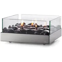 Philippi FIREPLACE Tischkamin - Quadratisch mit 6 Flammen - Gel- & Ethanol-Kamine, handgefertigt aus hochwertigem Edelstahl für eine stilvolle Atmosphäre auf Balkon oder Tisch.