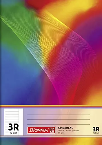 Baier & Schneider Brunnen 104590323 Schulheft A5 (16 Blatt, liniert, mit Rand, Klasse 3)