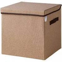 Lifeney Aufbewahrungsbox mit Deckel, braun, 33x33x33cm 833078