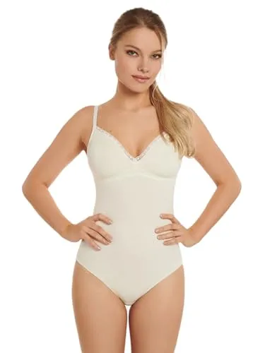 Lisca Body ohne Bügel Größe 85B in Creme - Eleganter Body von Lisca aus der Serie Ines, ideal für Turn- und Gymnastikanzüge, bietet hohen Tragekomfort und eine perfekte Passform.